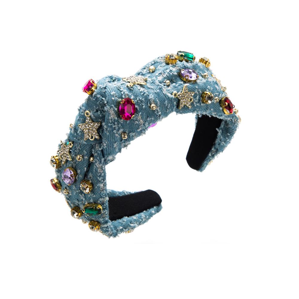 Barockes Strass Stirnband mit breiter Krempe: Elegantes Diamantknoten-Haaraccessoire für Frauen