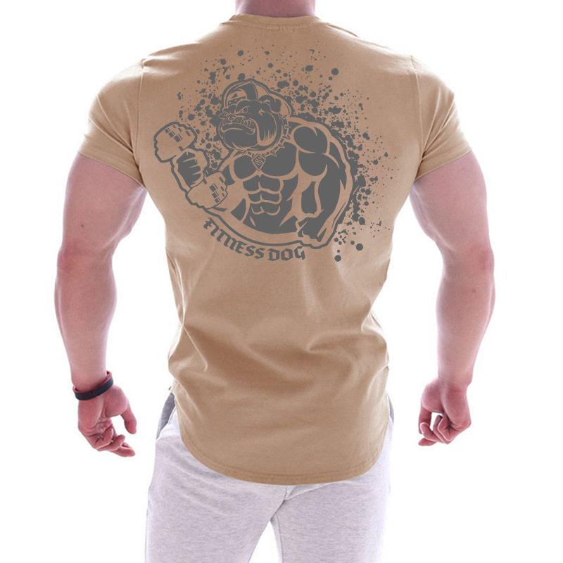 Gym Muscular Mens Fitness Shortsleeved Tightfitting Shirt Breathable Tshirt For Running Exercise Training Casual Top