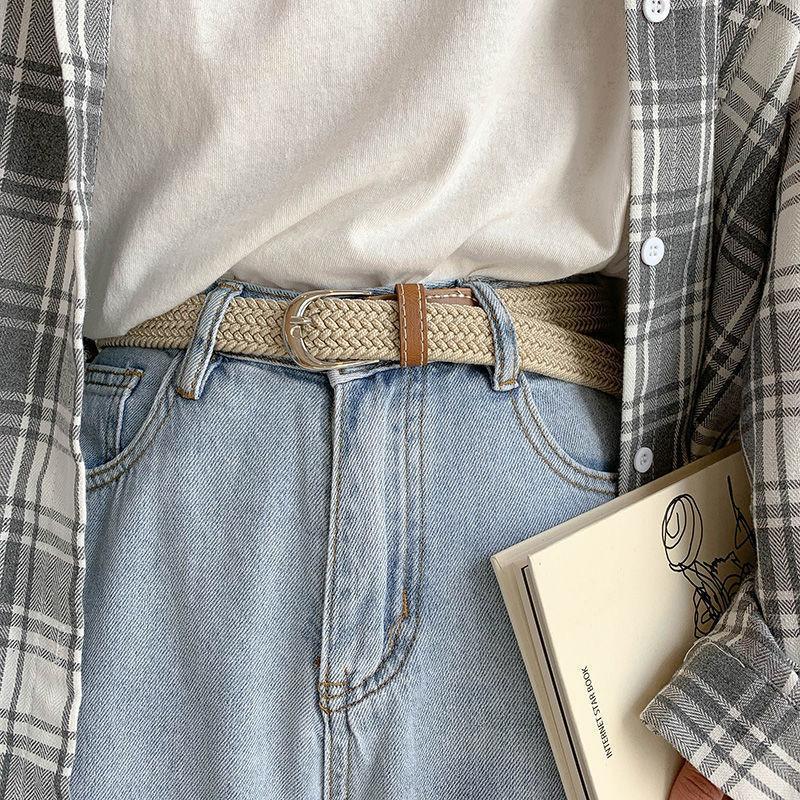 

Braided Waist Chic Belt For Students In Various Colors With Stylish Knot For Effortless Fashion StyleA
