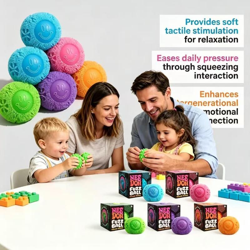 Bai Fen Bai Toys Needoh Fuzz Ball Squishy Stress Ball Soft Tactile Fidget Toy For Anxiety Relief Sensory Play For Kids Adults Gifts