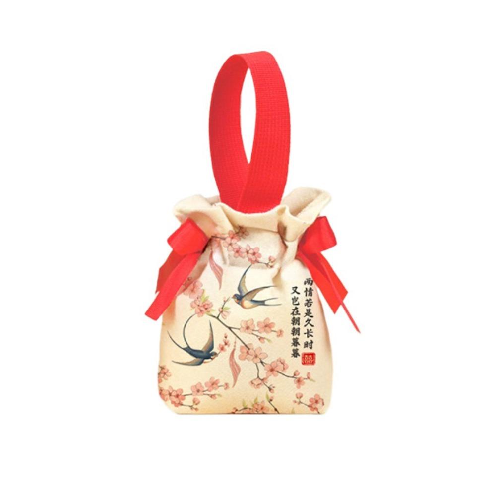 Trekkoord Nieuwjaar Cadeauzak Canvas Chinese Stijl Handtas Sieraden Bruiloft Snoepzak Verjaardag