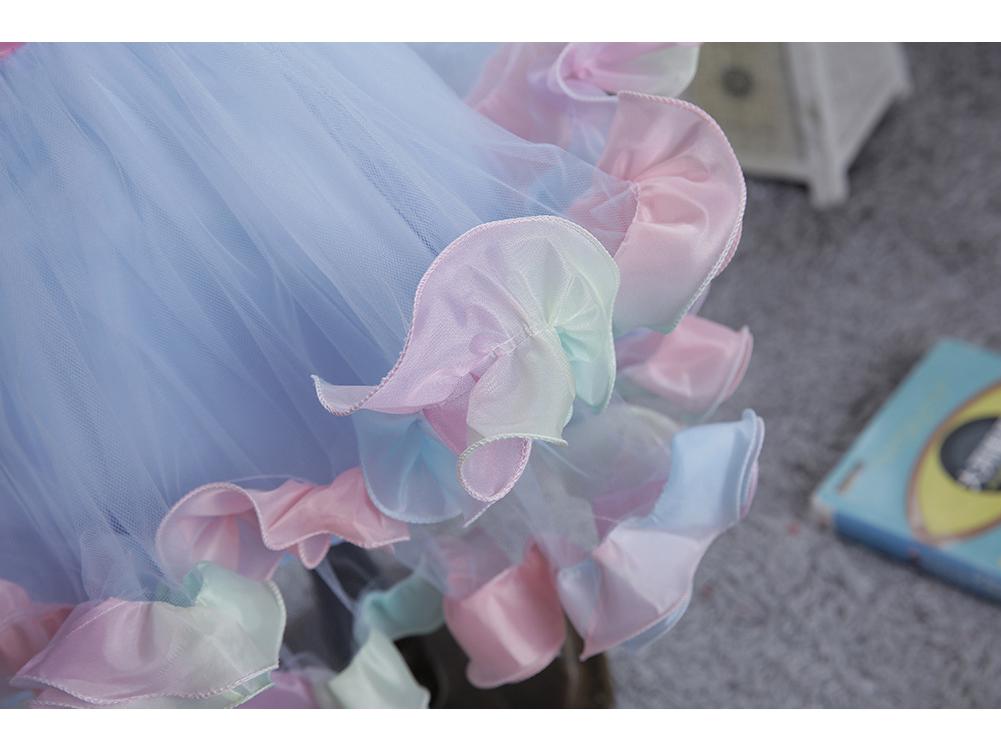 Children's Lace Princess Dress for June 1st Performance – Flower Girl Puffy Dress for Small & Medium-Sized Kids