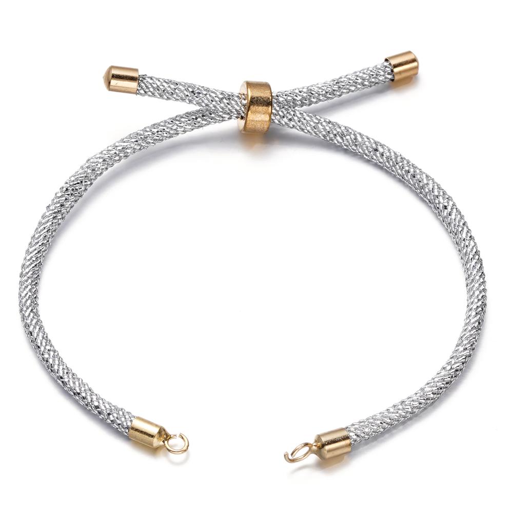 1pc Adjustable Nylon Braided Twisted Cords Slider Friendship Bracelets with Brass Cord End for Jewelry Making DIY Findings