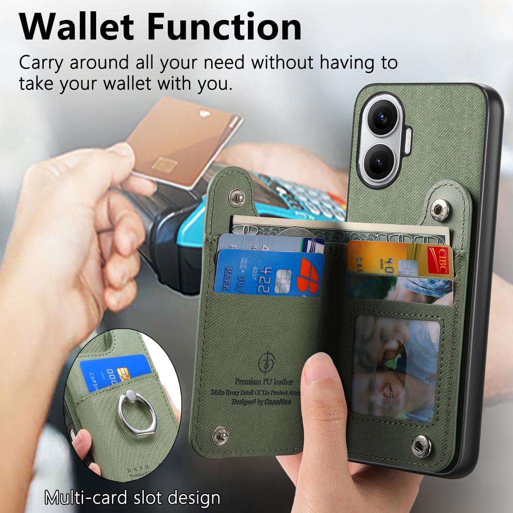 For Xiaomi Redmi Turbo 4 Pro 5G Case with Card Holder Kickstand Leather+TPU+PC Phone Cover