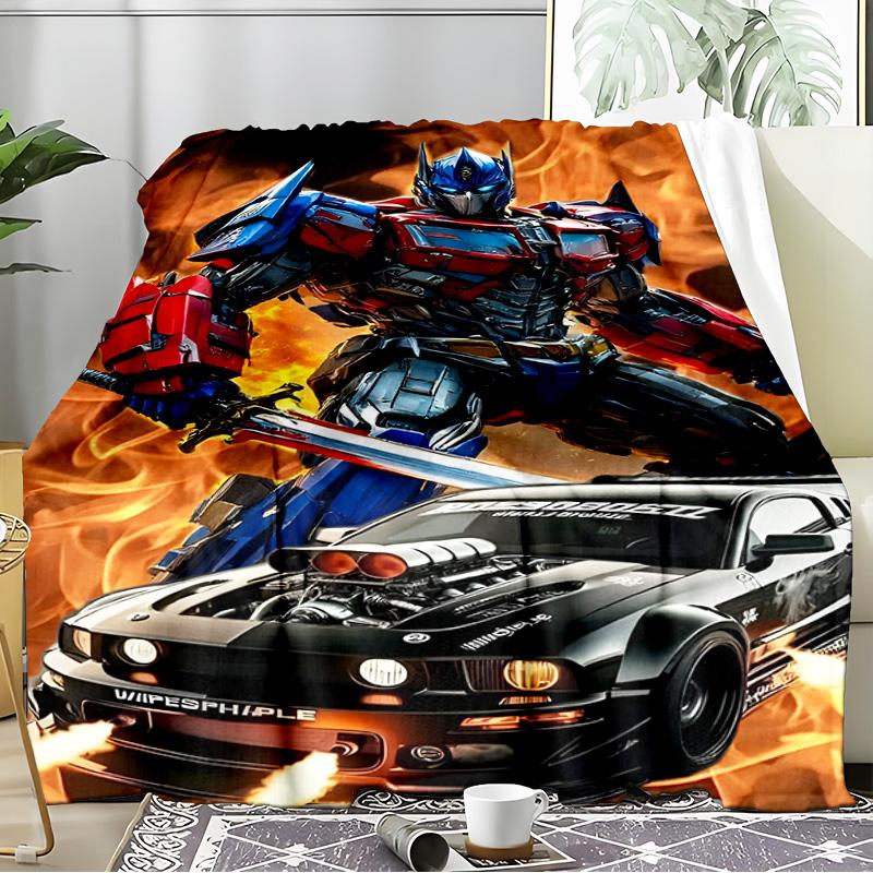 Trans-formers Blanket Flannel Throw for Sofa, Indoor, Camping, Living Room, Office, Chair, And Bed Soft Birthday Gift