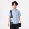 Boys' Color-Block Round Neck Pocket T-Shirt