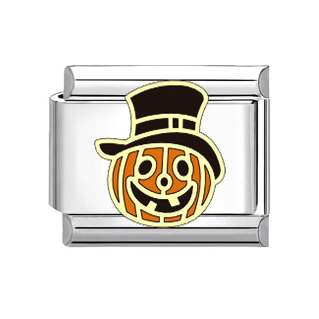 Unisex Gothic Modular Halloween Bracelet - Italian Spliced Titanium Steel Design