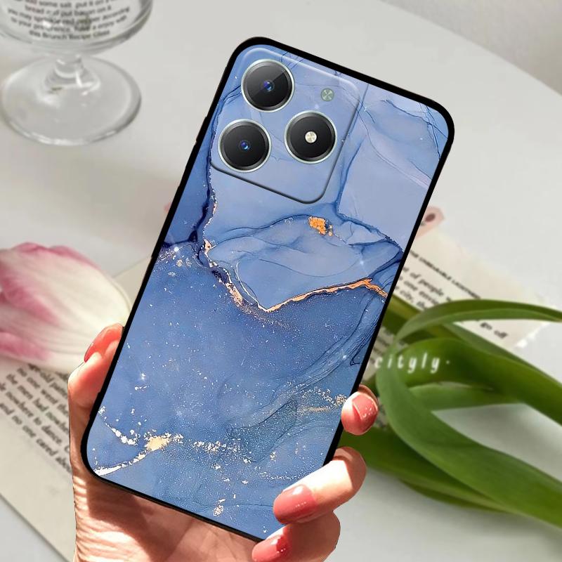 Pro Realme C61 Pouzdro RMX3939 Roztomilý Kreslený Měkký Silikon TPU Zadní Kryt Telefonu Pro OPPO Realme C63 4G Nárazuvzdorný Matný Coque Fundas