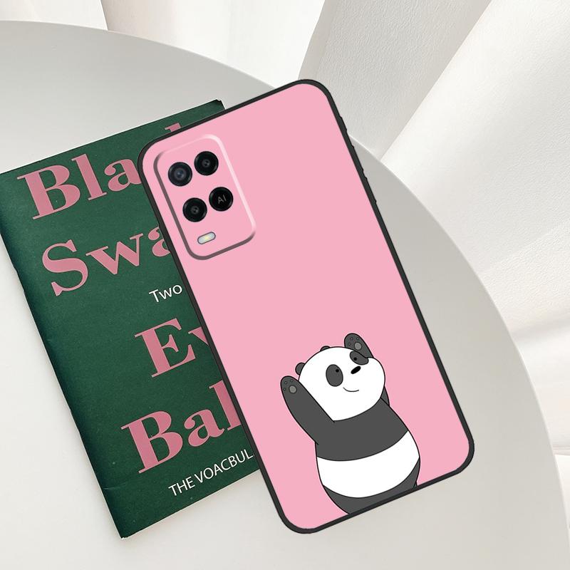 Cute Panda Case For Oppo A15 A16 A17 A52 A72 A76 A96 A54 A74 A94 A54S A57S A58 A78 A98 A57 A77 Cover