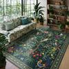Green Living Room Carpet Bedroom Bedside Floor Mat Large Area Machine Washable Carpets Forest Bird Spring Home Decoration Rug