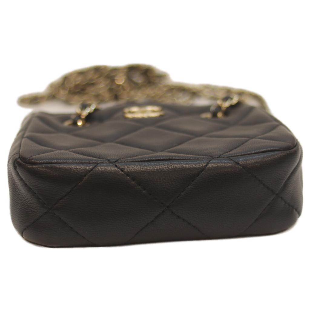 Chanel No. 31 AS3176 Black Lamb GHardware Mini Chain Bag Shoulder Bag blackUsed