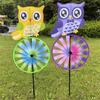 Child Friendly Owl Animal Windmill Outdoor Decoration Whirling Motion Toy Plastic Fabric Easy Install Yard Landscape Art