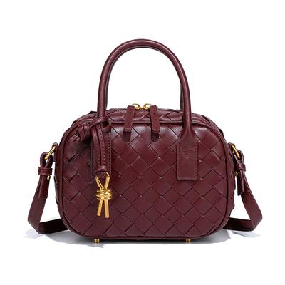 Exquisite and Versatile Bowling Pillow Bag, Casual Hand-held Women's Bag, Hand-woven Camera Bag, and Niche Single-shoulder Crossbody Bag