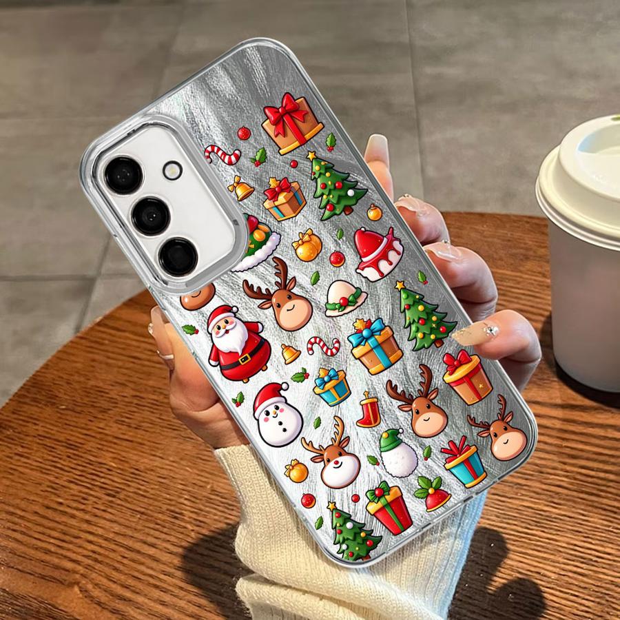 Case for Samsung Galaxy A26 A24 A13 A14 A35 A36 A55 A23 A33 A34 A51 A52 A15 A16 A21s Soft Cover Cartoon Christmas Tree Pattern