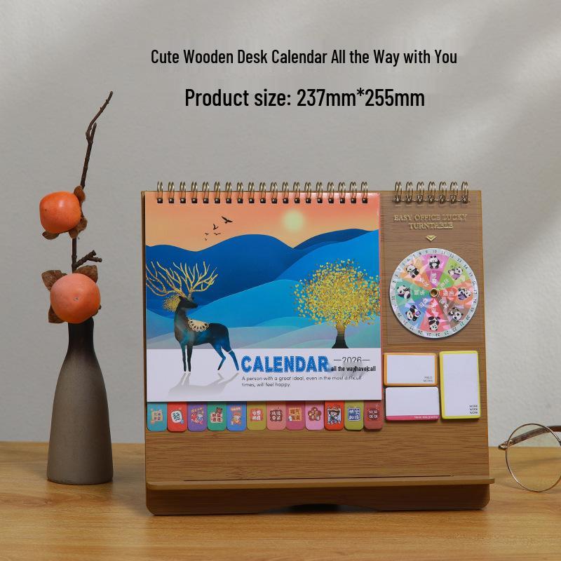2025 Minimalist Desk Calendar & Memo Notebook - Creative Self-Discipline and Check-In Planner Ornament.