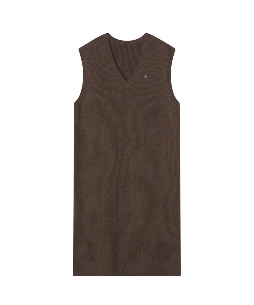 Meibeoyu Volodina Knit Long Vest _ Brown