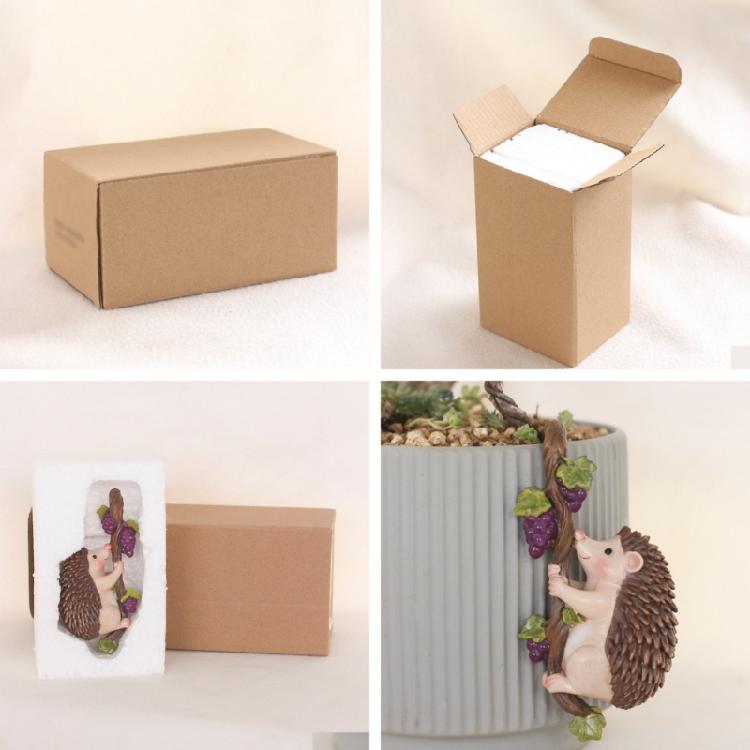 Exquisites Resin Craft Hedgehog Ornament Flower Pot Hanging Sculpture Suitable For Porch And Indoor Plant Display