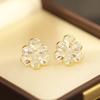 Unique Design: Flower Super Flash Crystal S925 Silver Needle Stud Earrings Women's Earrings, New High-end Temperament Earrings