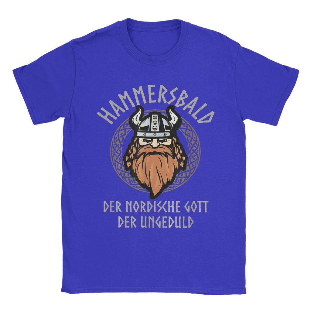 Hammersbald Viking God of Impatience T Shirt Men Cotton Vintage TShirts Crew Neck Tees Short Sleeve Tops Graphic Printed