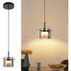 Pendant Light - NETTLIFE - 1 Light - Integrated LED - Height Adjustable - Glass and Metal
