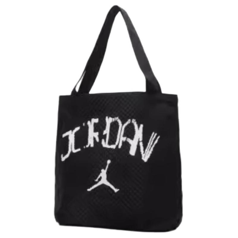 Jordan Cotton Tote Bag Shopping Bag Shoulder Bags Medium Size Unisex Black Jordan JD2513106AD-003