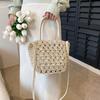 Handwoven Hollow Out Straw Bag Summer Handbag Women's Crossbody Shoulder Bag Street Style Trendy Basket Beach Bag CLE