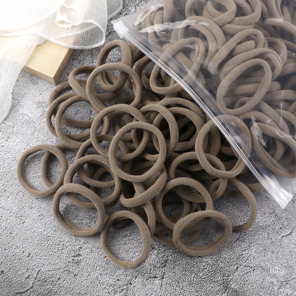 25 Colors 50/100PCS Elastic Black Hair Bands Ties 4cm Solid Color Headband for Women Girls Hair Accessories Gift Ponytail Holder