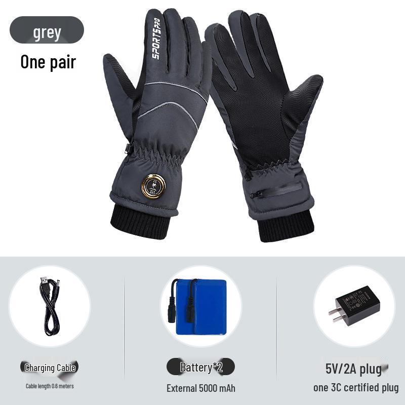Heated Waterproof Winter Gloves: Electric Motorcycle & Ski Wear for Men and Women, Thickened with Velvet, Cold-Resistant.