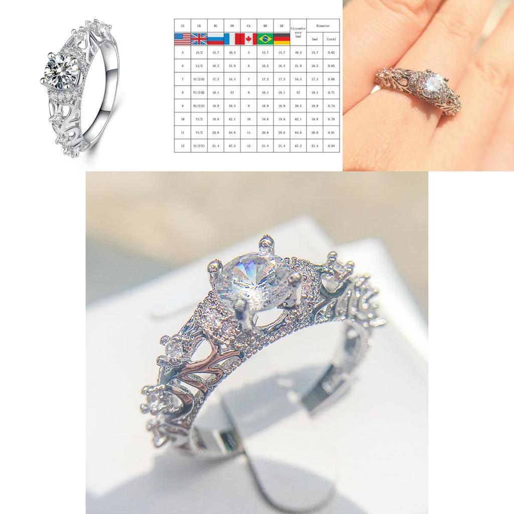 Versatile Fashion Women Luxury Engagement Wedding Rings For Lady Crystal Jewelry Accessories Gifts