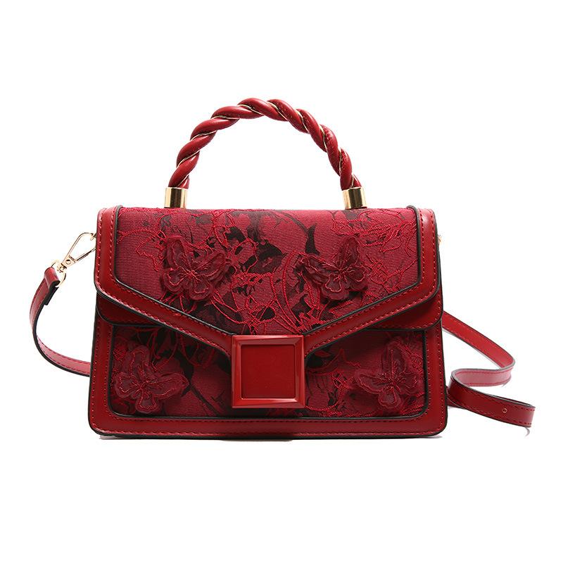 Women's Portable Small Bag Women's Bag New Fashion Embroidered Shoulder Bag Versatile Messenger Small Square Bag