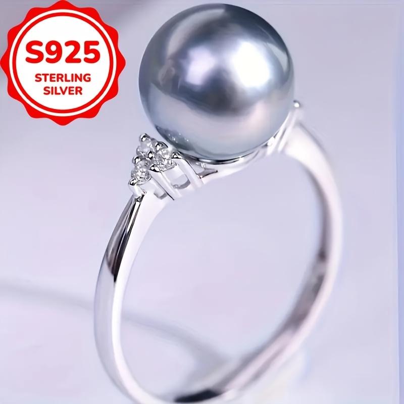 Elegant 925 Sterling Silver Vintage Pearl Ring for Women Fashion Bohemian Simple Ring Daily Party Jewelry Gifts
