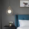 Modern Bar E27 Led Pendant Lights Cafe Gold Metal Glass Globe Led Hanging Lamp Bedside Hanging Light Droplight Fixtures Lamp