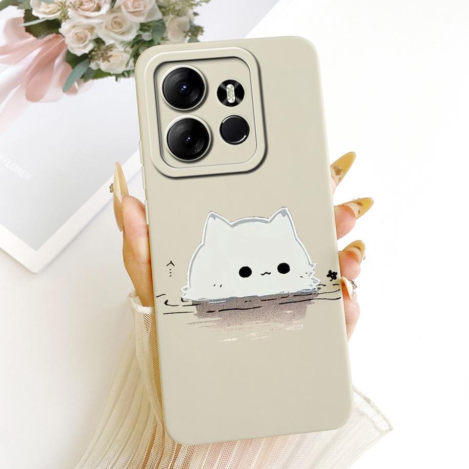 Case For Tecno Spark Go 2023 Cover Cute Cartoon Cat Bowknot Soft Candy Silicone Funda For Tecno Pop 7 7Pro Pop7 BF6 BF7 TPU Capa
