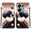 Handmade PU Leather Flip Case for Xiaomi Redmi Note 13 Pro 4G Anti-Slip Shockproof Cover with Wrist Strap & Heart/Rose Cat Designs