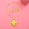Zinc Zinc Alloy Gold Plated Jewelry Set Thai Women Jewelry Suit Sweet Necklace Earrings Set  Wedding