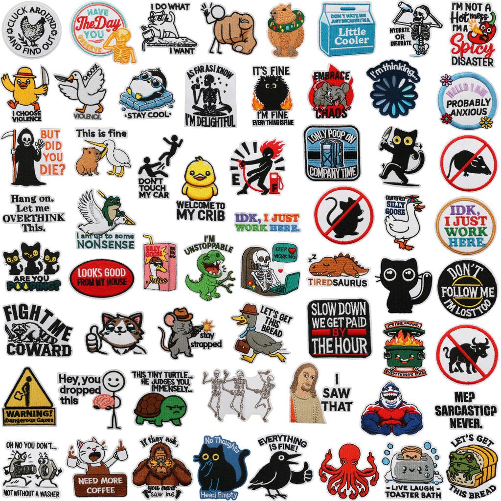 Englisches Alphabet Stickerei Stoff Aufkleber Schwarze Katze Aufnäher Aufkleber Kleidung Dekoration Frosch Orang-Utan Computer Stickerei Siegel Junge