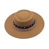 Europe, America, Autumn and Winter New Pearl Accessories, Ring Flat Top Woolen Top Hat, Women's Concave Felt Jazz Hat