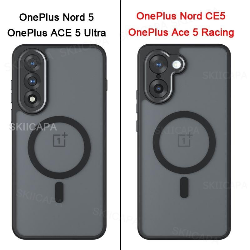 For Magsafe Matt Deksel for Oneplus Nord 5 CE5 ACE 5 Ultra ACE5 Racing Støtsikkert Trådløs Lading Magnetisk Hardt Bakdeksel