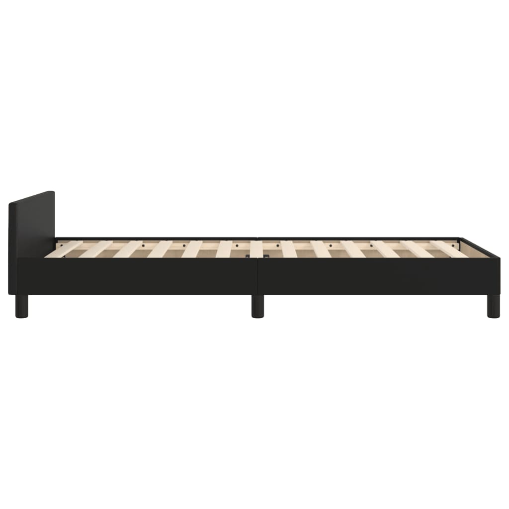 Bed Frame with Headboard Black 90 x 200 cm Faux Leather