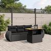 VidaXL Garden Lounge Set with Cushions 5 Pcs, Patio Sofas, Patio Furniture Set, Outdoor Furniture, Black 3272070