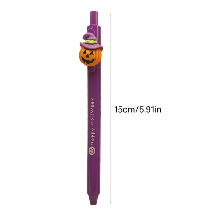 5Pcs Halloween Retractable Gel Pen School Stationery Supplies for Women Student Writing Noting Journaling