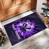 Melbourne Storm Crystal Velvet Rug, Custom Name Text Personalized Non‑Slip Floor Mat for Home Decor Gift