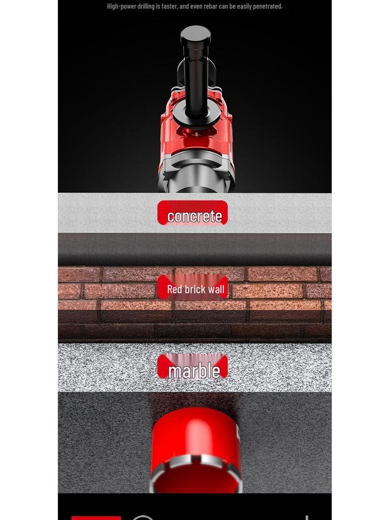 Delixi High-Power Dual-Use Core Drill: Wet/Dry Concrete & Air Conditioner Hole Drilling Machine, Handheld/Desktop Usage.