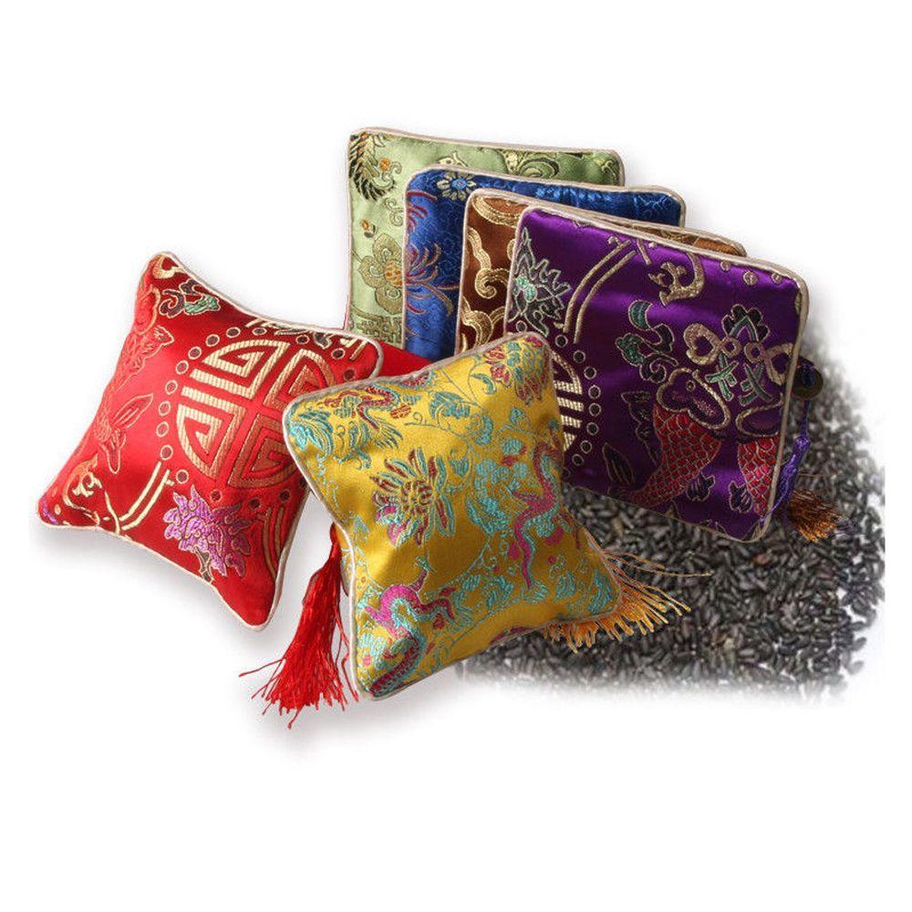 Quartet Zipper Packaging Tassel Beads Fabric Brocade Jewelery Bag Wallet Handbags Tips Bag