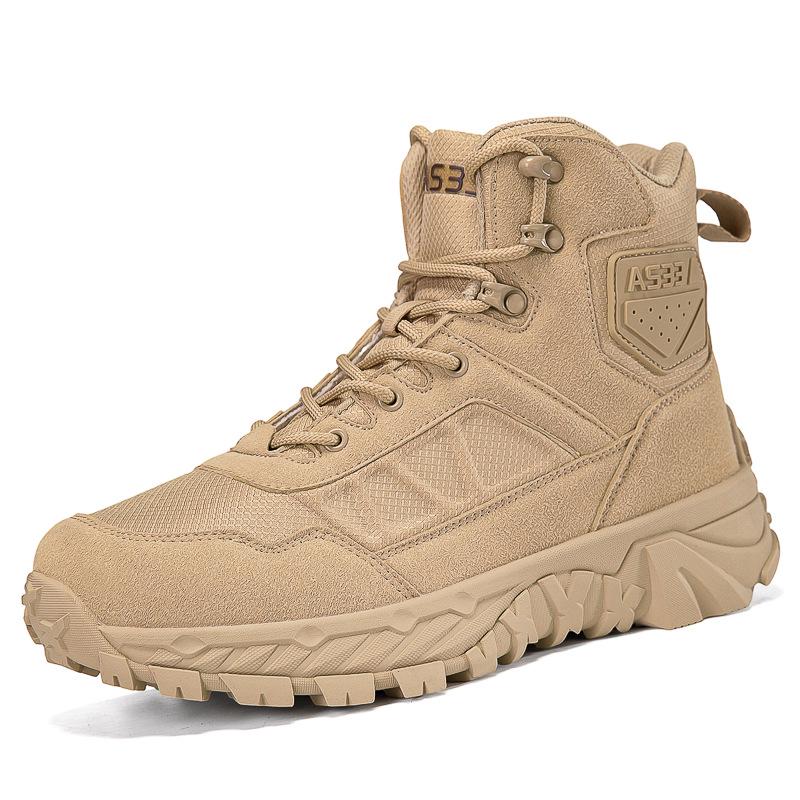 Men's Wear-Resistant Tactical Hiking Boots - Lace-Up, Outdoor Casual, Large Sizes Available