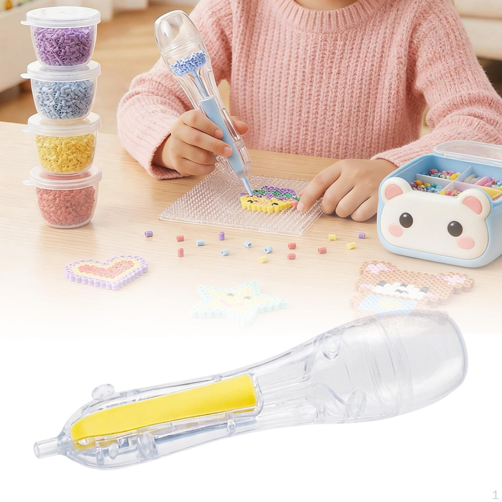 

Bead Pen Iron Dispenser Art Tool Compact Melty Beads Press Type for Holiday DIY Projects жовтий