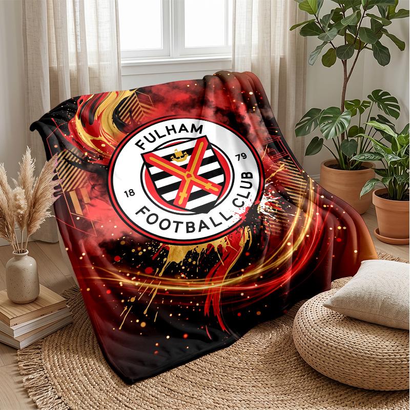 Coperta in Flanella con Stampa Calcio Fulham, Coperta Morbida Calda Leggera per Divano Letto Campeggio