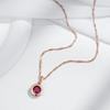Shiny Red Natural Zircon Pendant Necklace Women Fashion  Rose Gold Color Ethnic Bride Fine Daily Vintage Jewelry