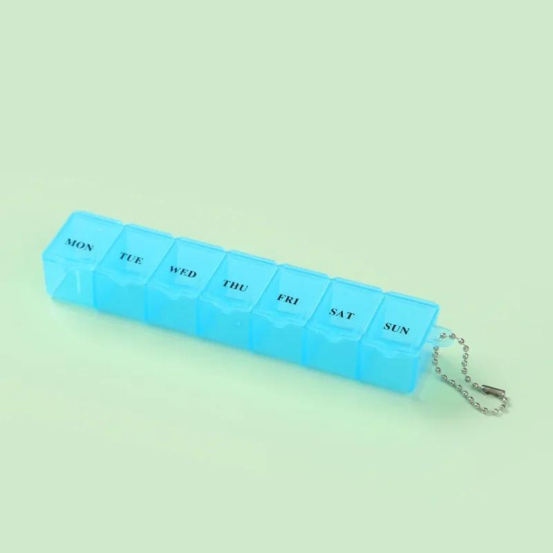 

Mini Pill Case Box Organizer 7 Days Medicine Weekly Tablet Holder Storage Organizer Organizer Container for Vitamin Fish Oils синий