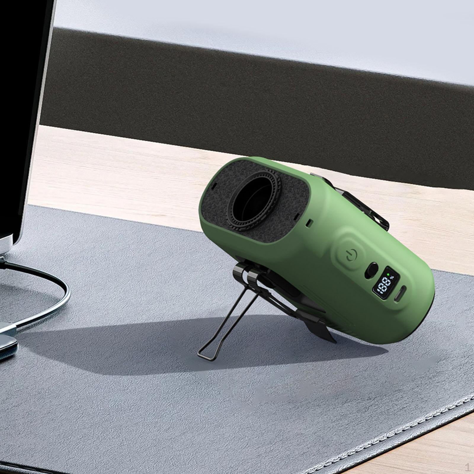 

Mini Waist Clip Fan Adjustable Speed with Light Outdoor Cooling Portable Strong Wind Personal зелений